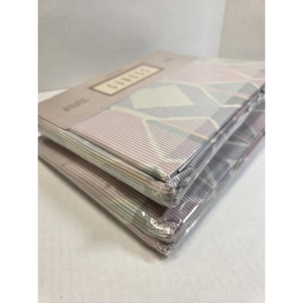 1990's Vintage Mervyns Caress Twin Flat Sheet Lot Of 2 Geometric Pastel NOS